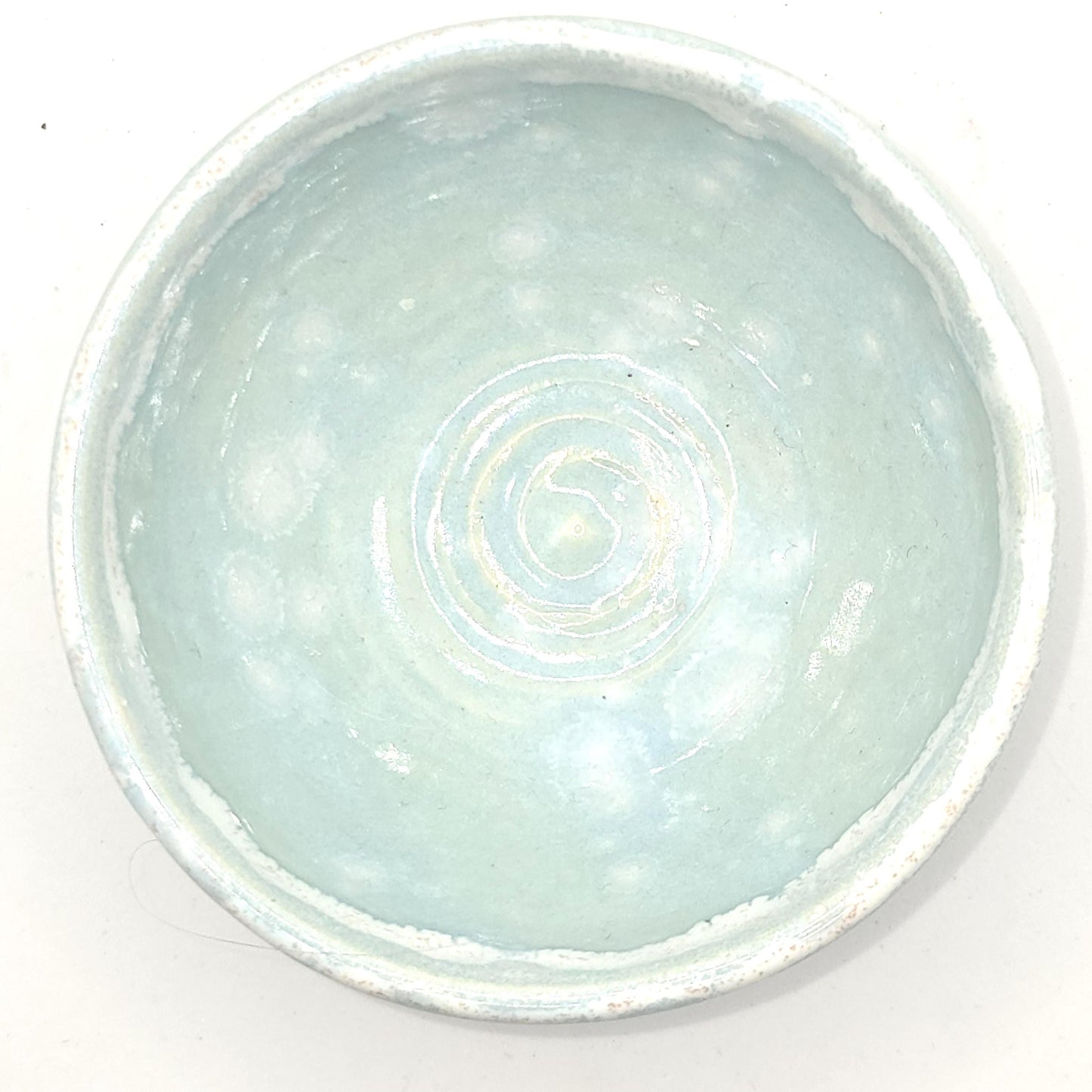 Handmade Ceramic Condiment Bowl / Trinket Dish. Frosty Blue Glaze. White  Stoneware Pottery