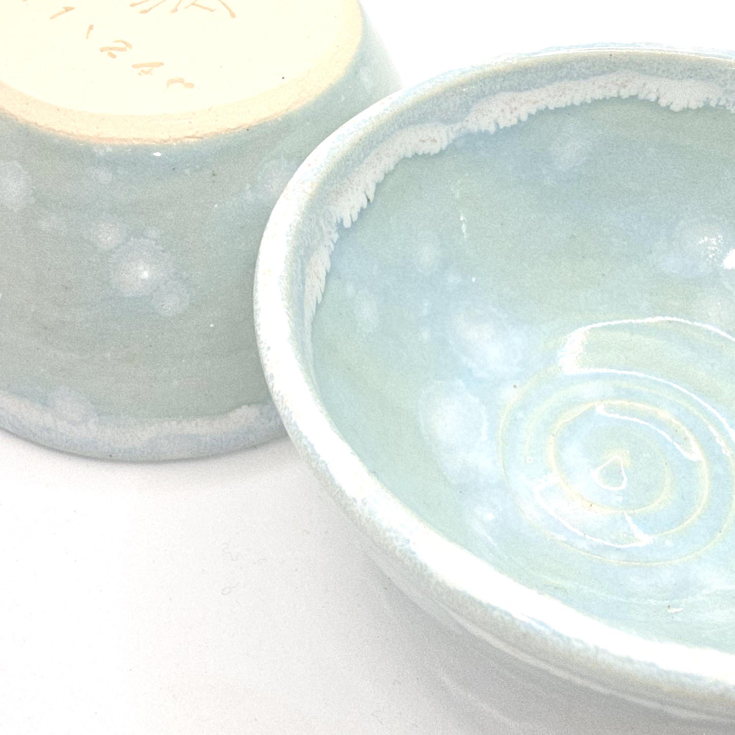 Handmade Ceramic Condiment Bowl / Trinket Dish. Frosty Blue Glaze. White  Stoneware Pottery