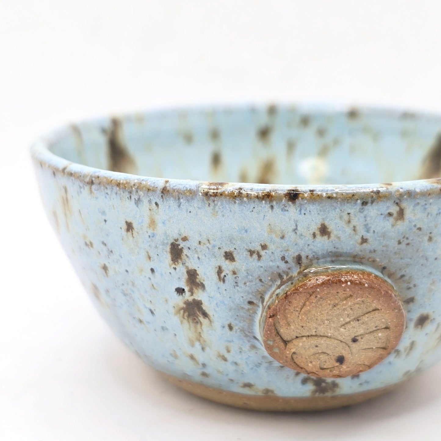 Handmade Ceramic Condiment Bowl / Trinket Dish. Blue Speckled Glaze. Toasty Stoneware Pottery.