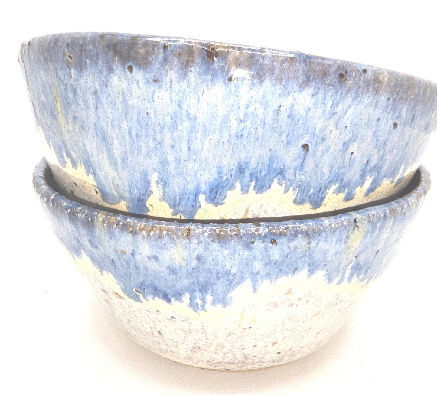 Handmade Ceramic Condiment Bowl/Trinket Dish/Soy Sauce Dish/Seasoning Bowl/Sauce Dish/Jam Pot. Speckled Cream/Blue Glaze. Stoneware Pottery