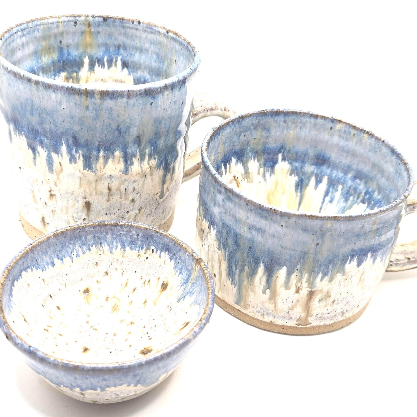 Handmade Ceramic Condiment Bowl/Trinket Dish/Soy Sauce Dish/Seasoning Bowl/Sauce Dish/Jam Pot. Speckled Cream/Blue Glaze. Stoneware Pottery