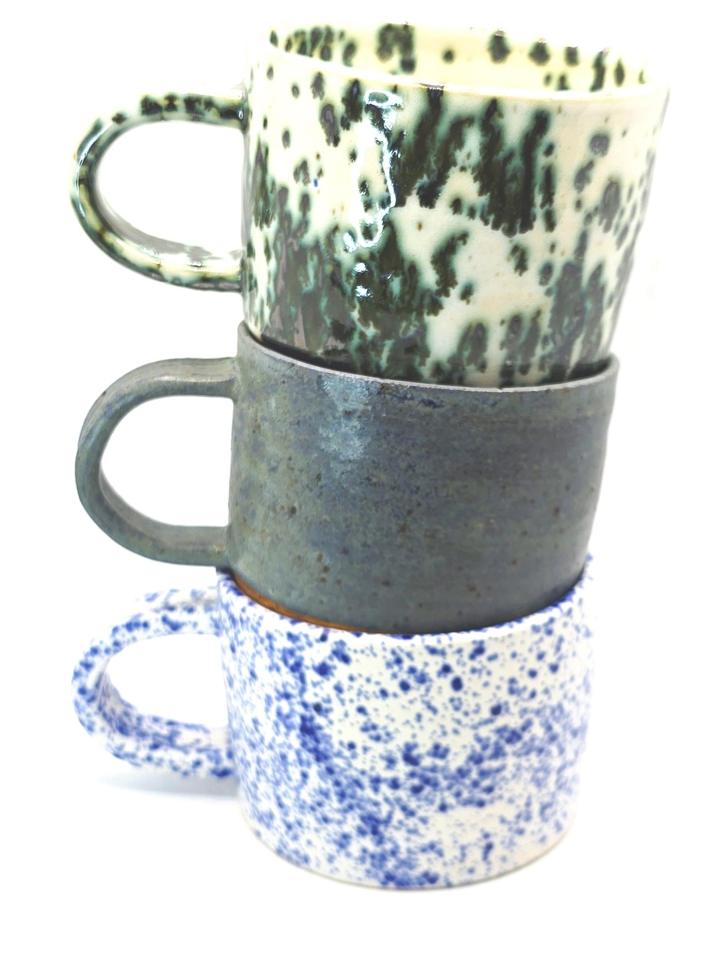 Handmade Ceramic Short 8oz Tea / Coffee Mug. Turquoise Blue Glaze. Toasty Stoneware Pottery.