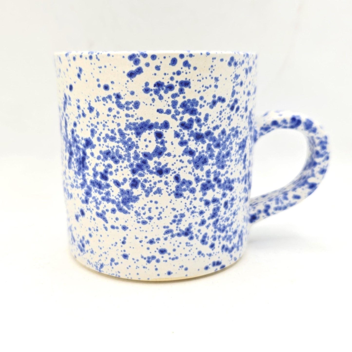 Handmade Ceramic 8oz  Tea / Coffee Mug. Blue & White Splatter Glaze. Stoneware Pottery.