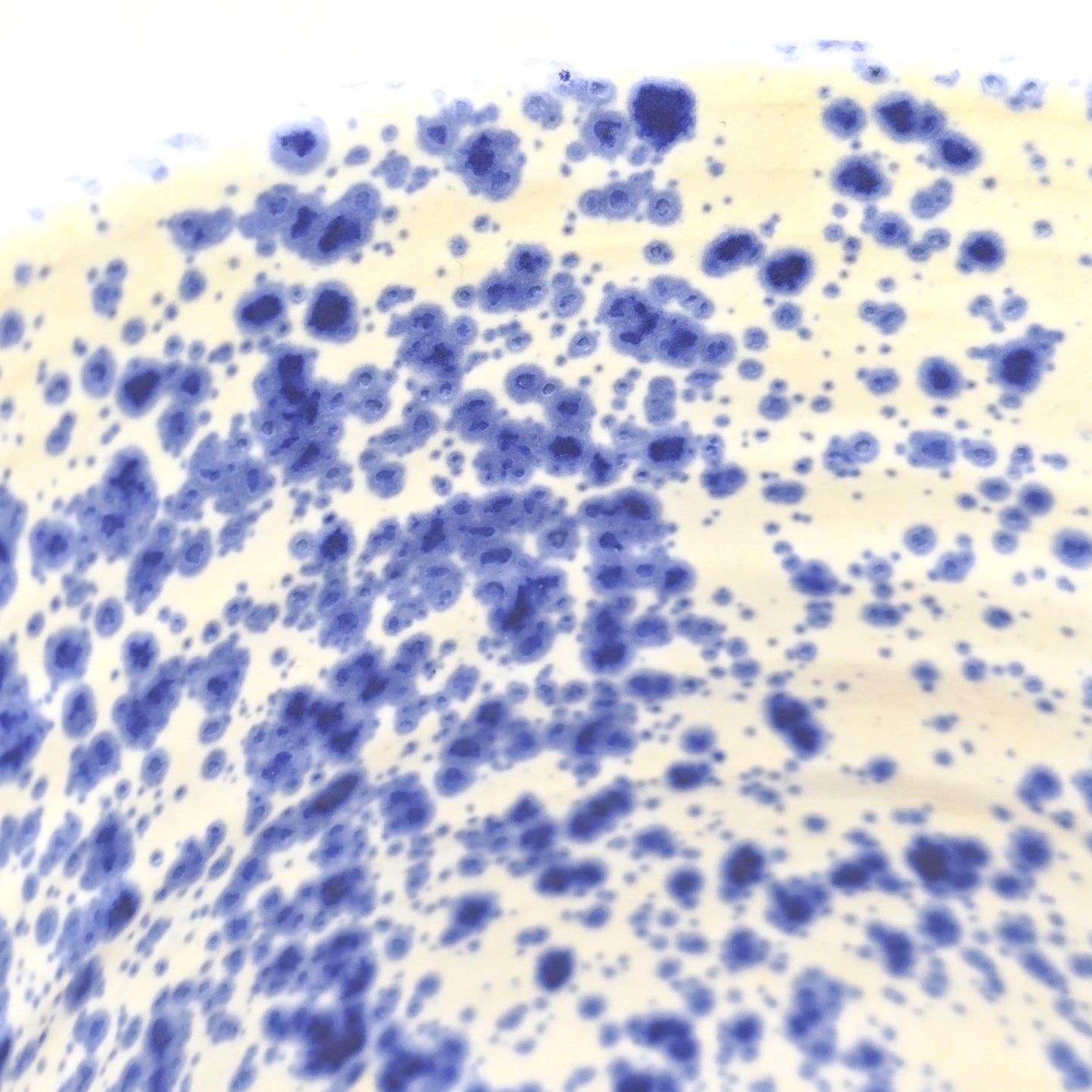 Handmade Ceramic 8oz  Tea / Coffee Mug. Blue & White Splatter Glaze. Stoneware Pottery.