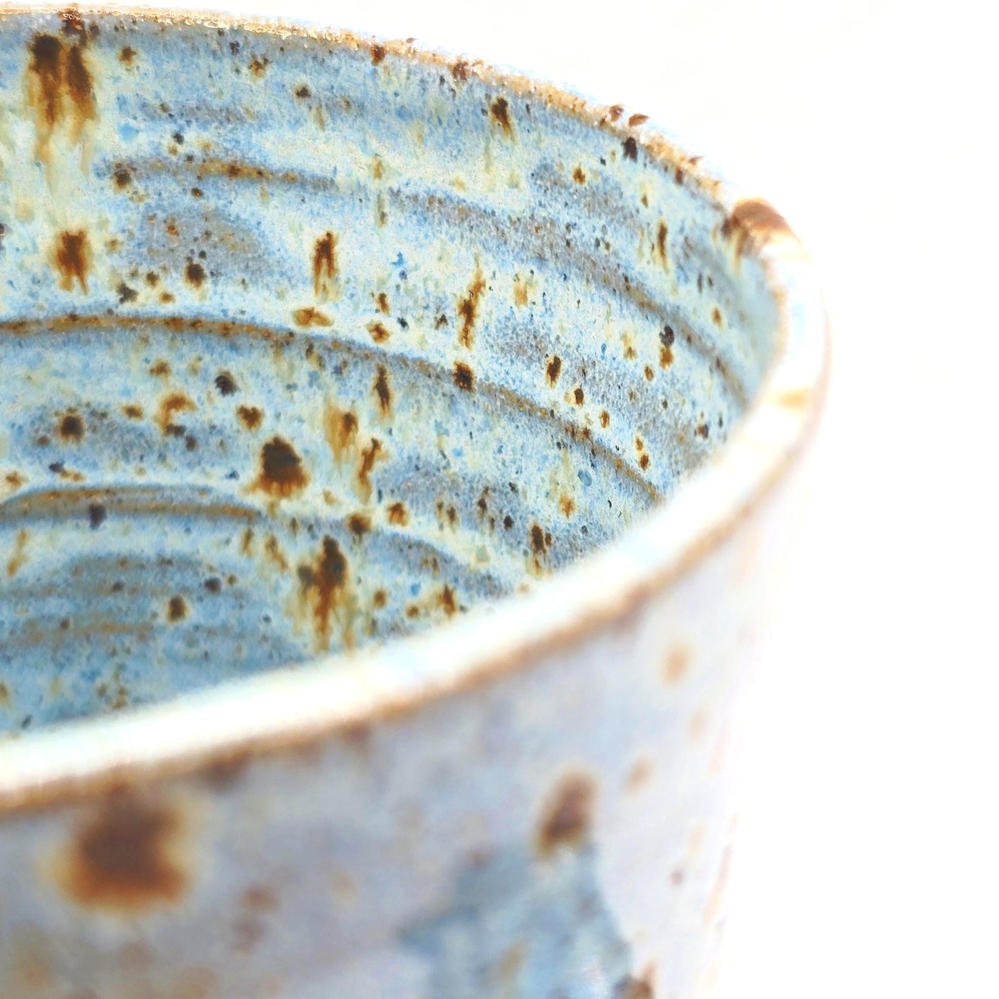 Handmade Ceramic 14oz Large Tea / Coffee Mug. Blue Speckled Glaze. Toasty Stoneware Pottery