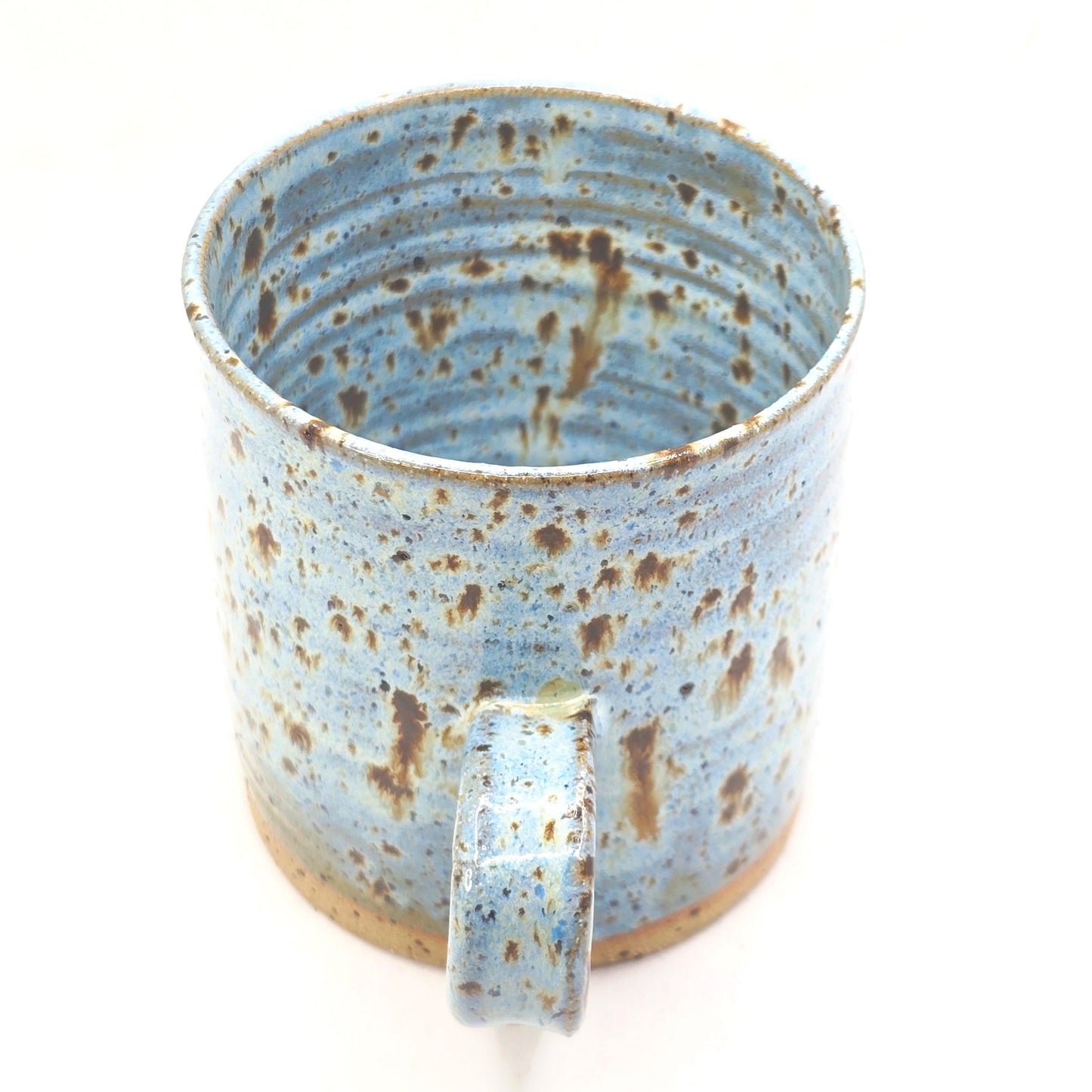 Handmade Ceramic 14oz Large Tea / Coffee Mug. Blue Speckled Glaze. Toasty Stoneware Pottery