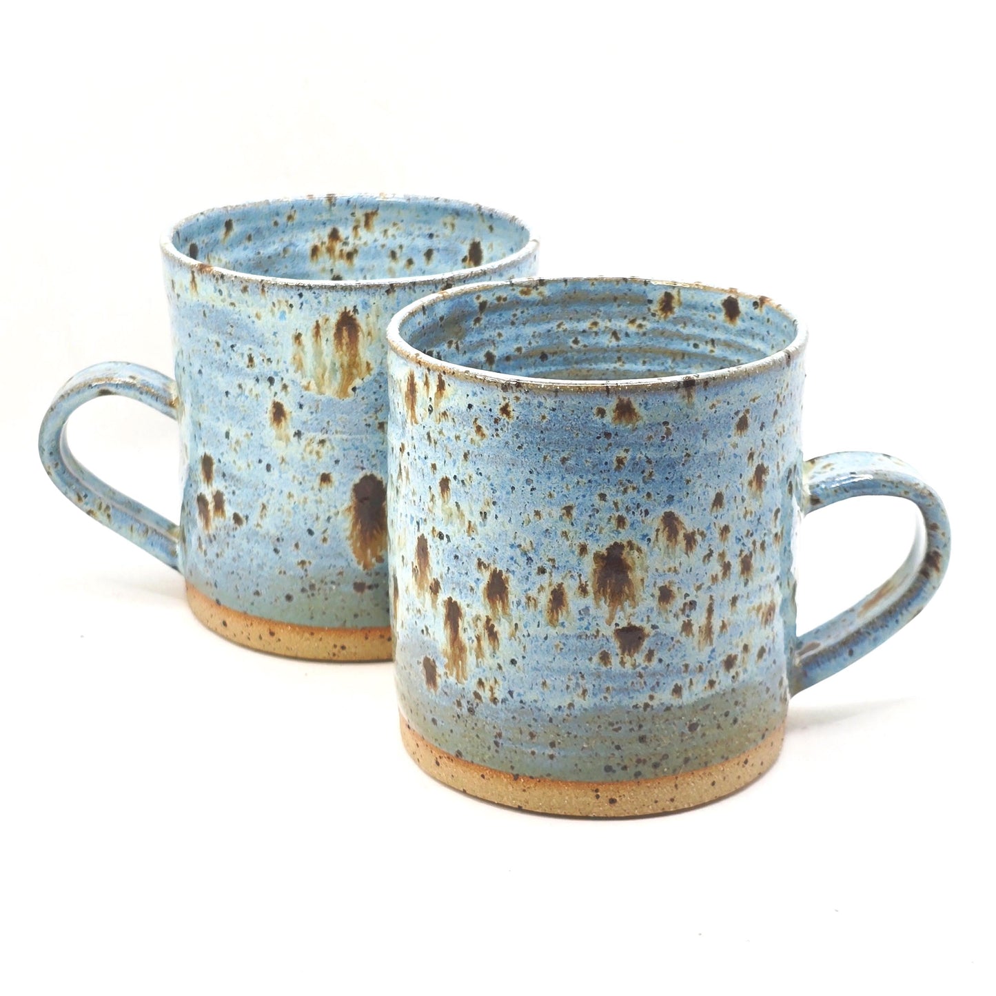 Handmade Ceramic 14oz Large Tea / Coffee Mug. Blue Speckled Glaze. Toasty Stoneware Pottery