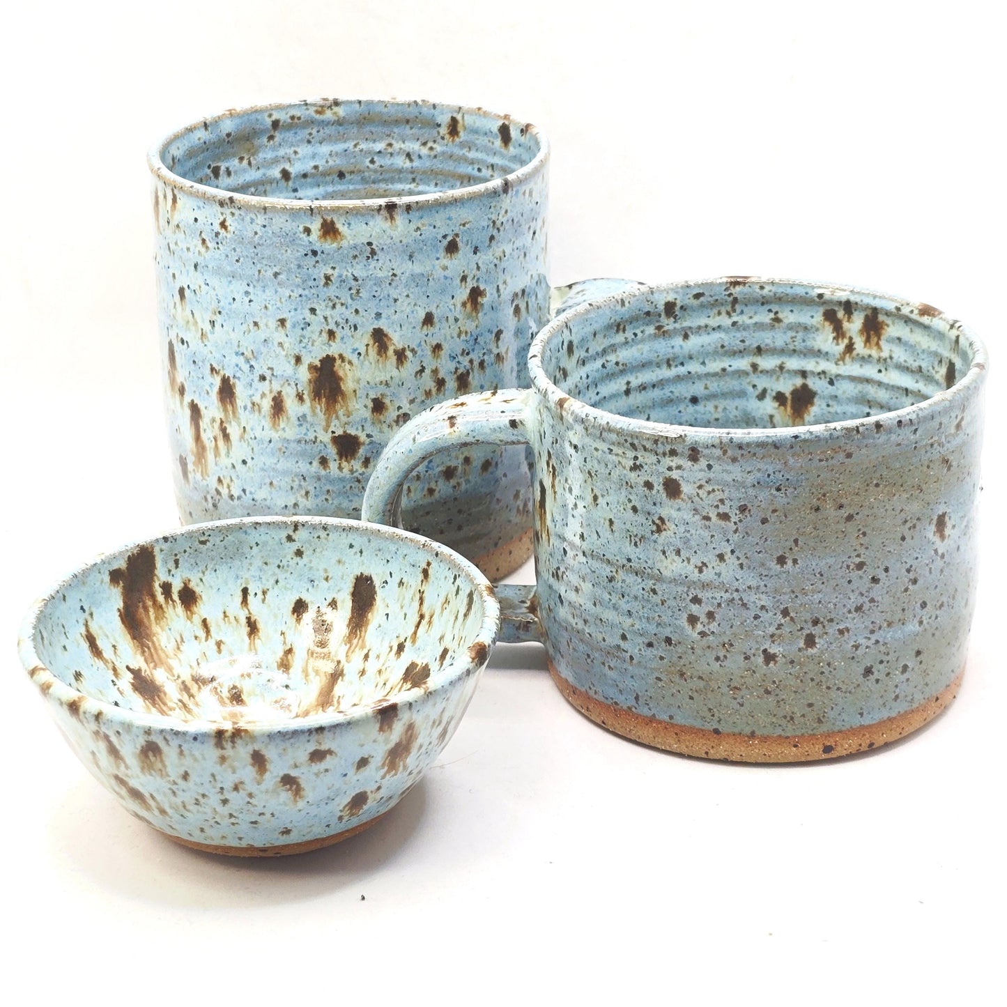 Handmade Ceramic 14oz Large Tea / Coffee Mug. Blue Speckled Glaze. Toasty Stoneware Pottery
