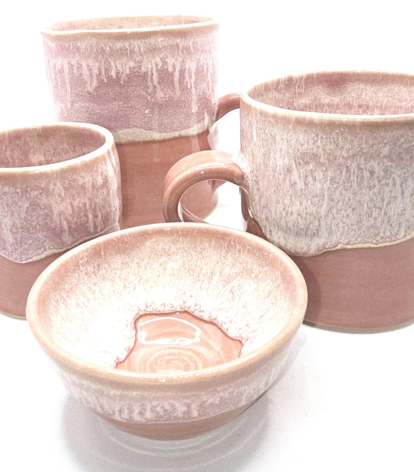 Handmade Ceramic 8oz Tea / Coffee Mug. Dusty Pink Glaze. Stoneware Pottery.