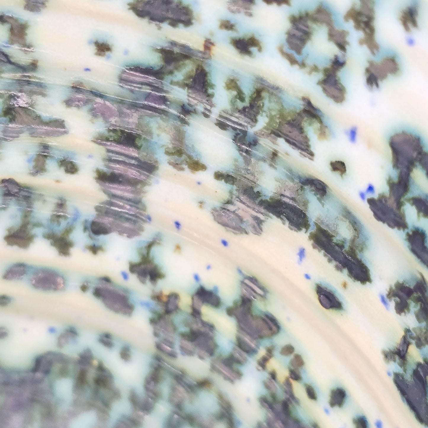 Handmade Ceramic Large 16oz Tea / Coffee Mug. Green & Cream Splatter Glaze. Stoneware Pottery.