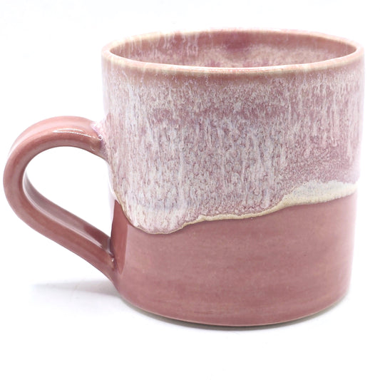 Handmade Ceramic 8oz Tea / Coffee Mug. Dusty Pink Glaze. Stoneware Pottery.