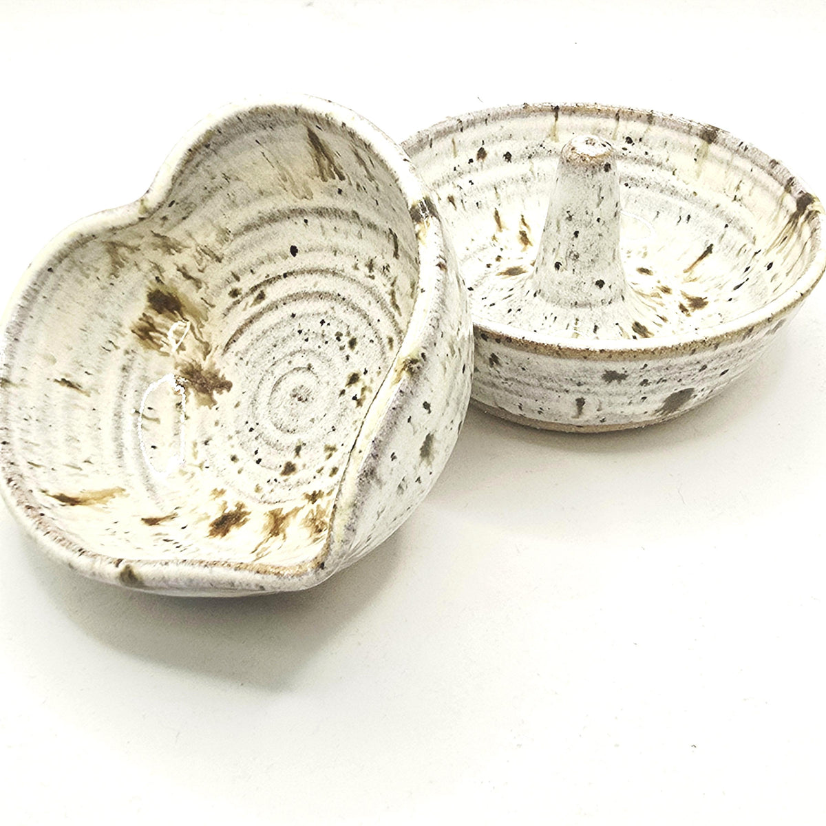 Handmade Ceramic Ring Dish / Jewellery dish . Speckled Cream Glaze. Toasty Stoneware Pottery