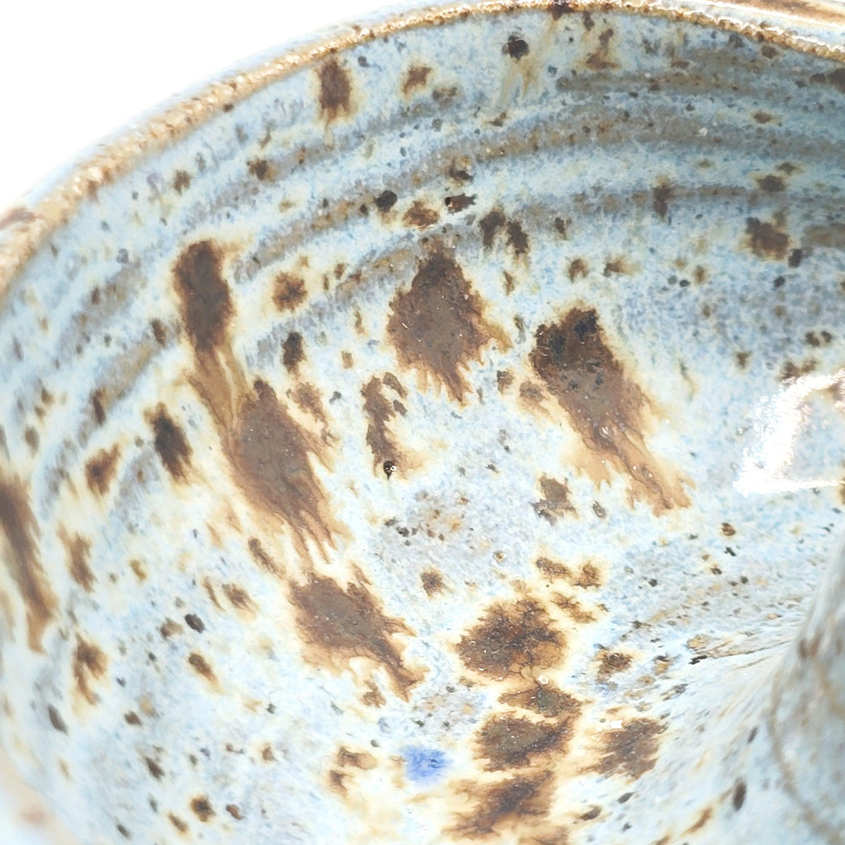 Handmade Ceramic Heart Ring Dish / Jewellery Bowl. Speckled Blue Glaze. Toasty Stoneware Pottery