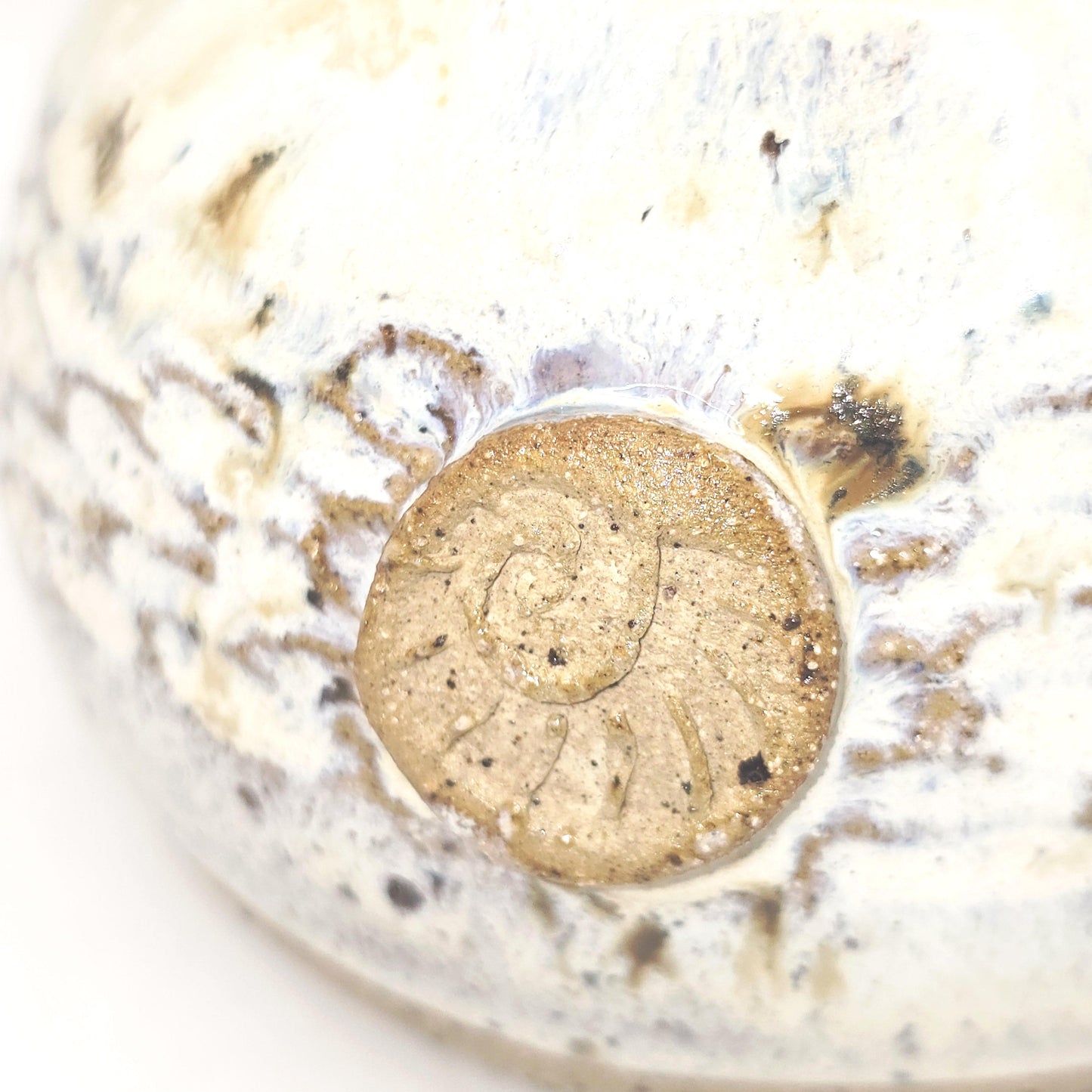 Handmade Ceramic Globe Bud Vase -  Speckled Cream Glaze, Toasty Stoneware Pottery (wide neck)