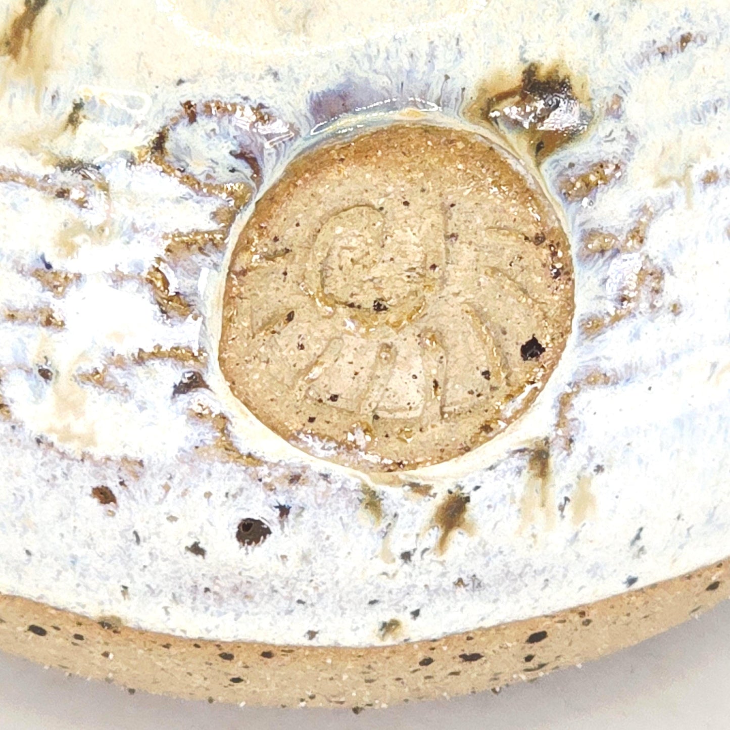 Handmade Ceramic Globe Bud Vase -  Speckled Cream Glaze, Toasty Stoneware Pottery (wide neck)