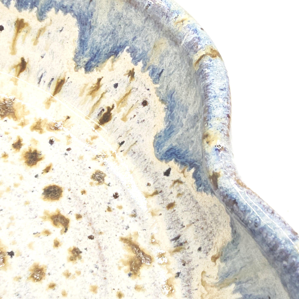 Handmade Ceramic Large Heart Trinket Dish / Jewellery Bowl. Speckled Blue Glaze, Toasty Stoneware Pottery