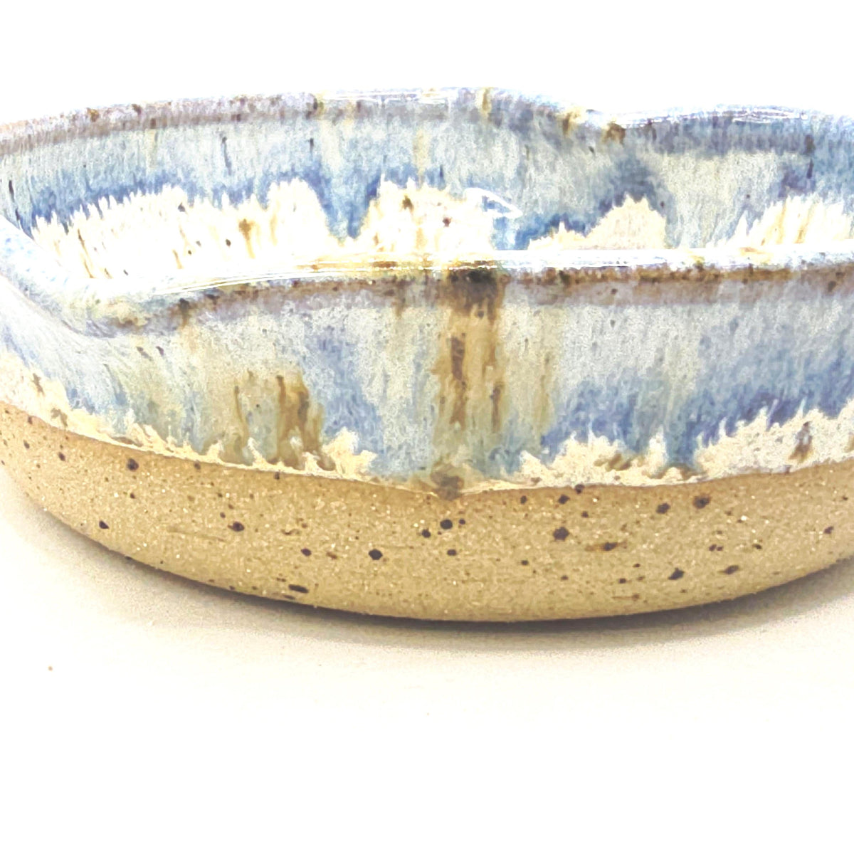 Handmade Ceramic Large Heart Trinket Dish / Jewellery Bowl. Speckled Blue Glaze, Toasty Stoneware Pottery