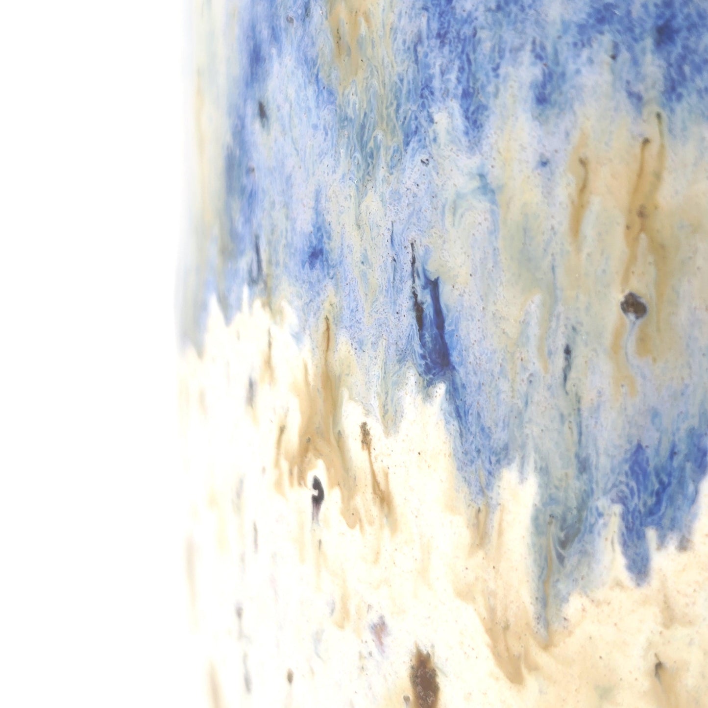 Handmade Ceramic 6oz Flat White / Cortado Coffee Mug. Cream & Blue Speckled Glaze - Toasty Stoneware Pottery