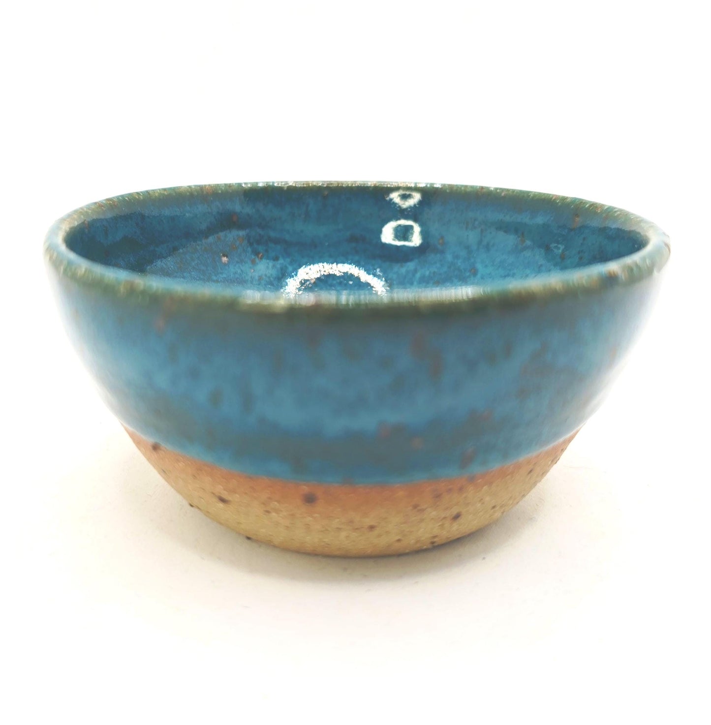 Handmade Ceramic Blue Condiment Bowl / Trinket Dish. Turquoise Glaze. Toasty Stoneware Pottery