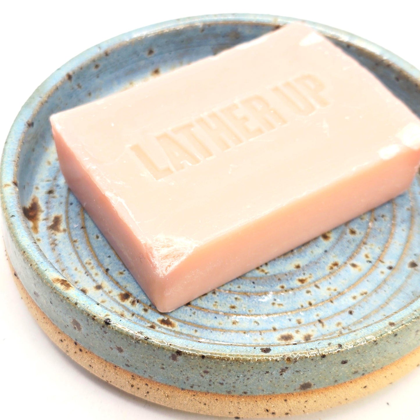 Handmade Ceramic Soap Dish - Speckled Blue Glaze, Toasty Stoneware Pottery