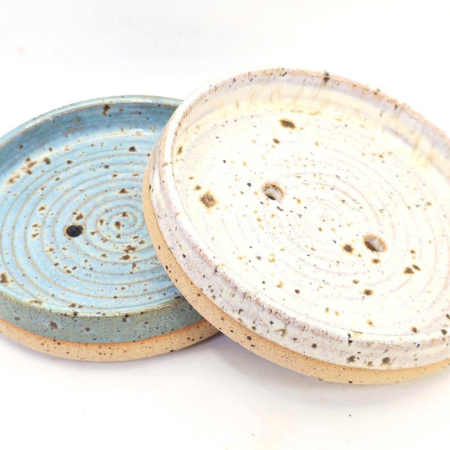 Handmade Ceramic Soap Dish - Speckled Blue Glaze, Toasty Stoneware Pottery