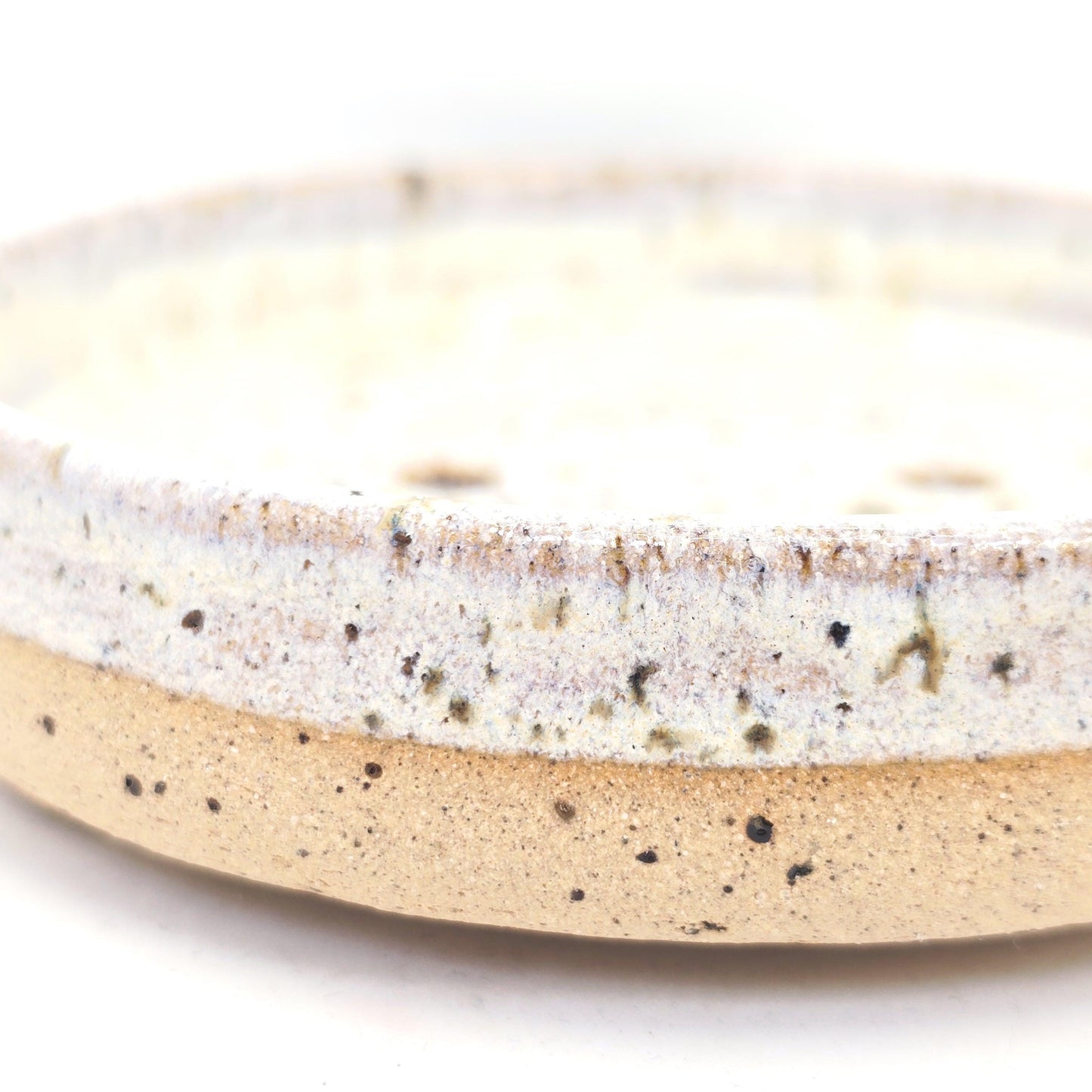 Handmade Ceramic Soap Dish - Speckled Cream Glaze, Toasty Stoneware Pottery