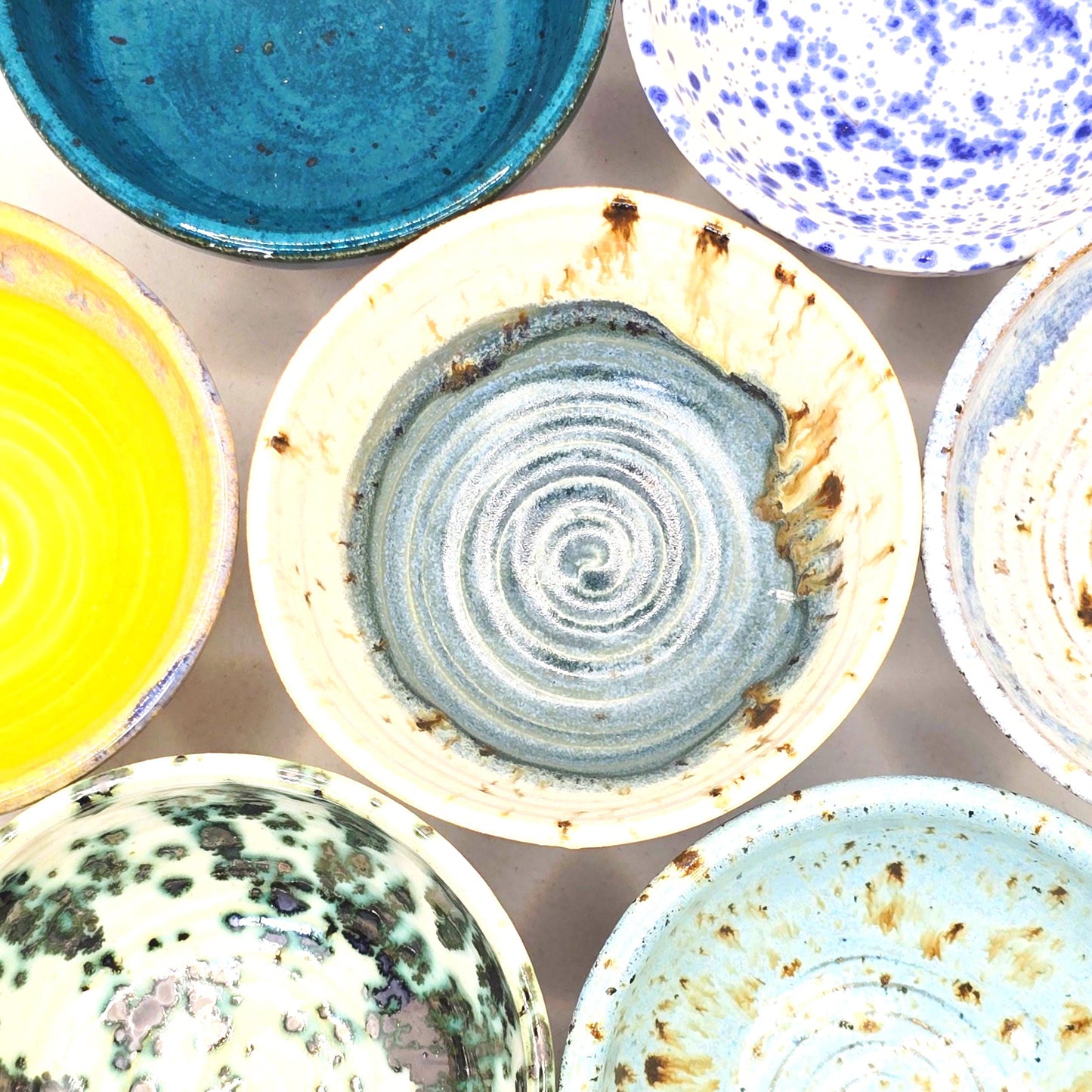 Handmade Ceramic Blue Condiment Bowl / Trinket Dish. Turquoise Glaze. Toasty Stoneware Pottery