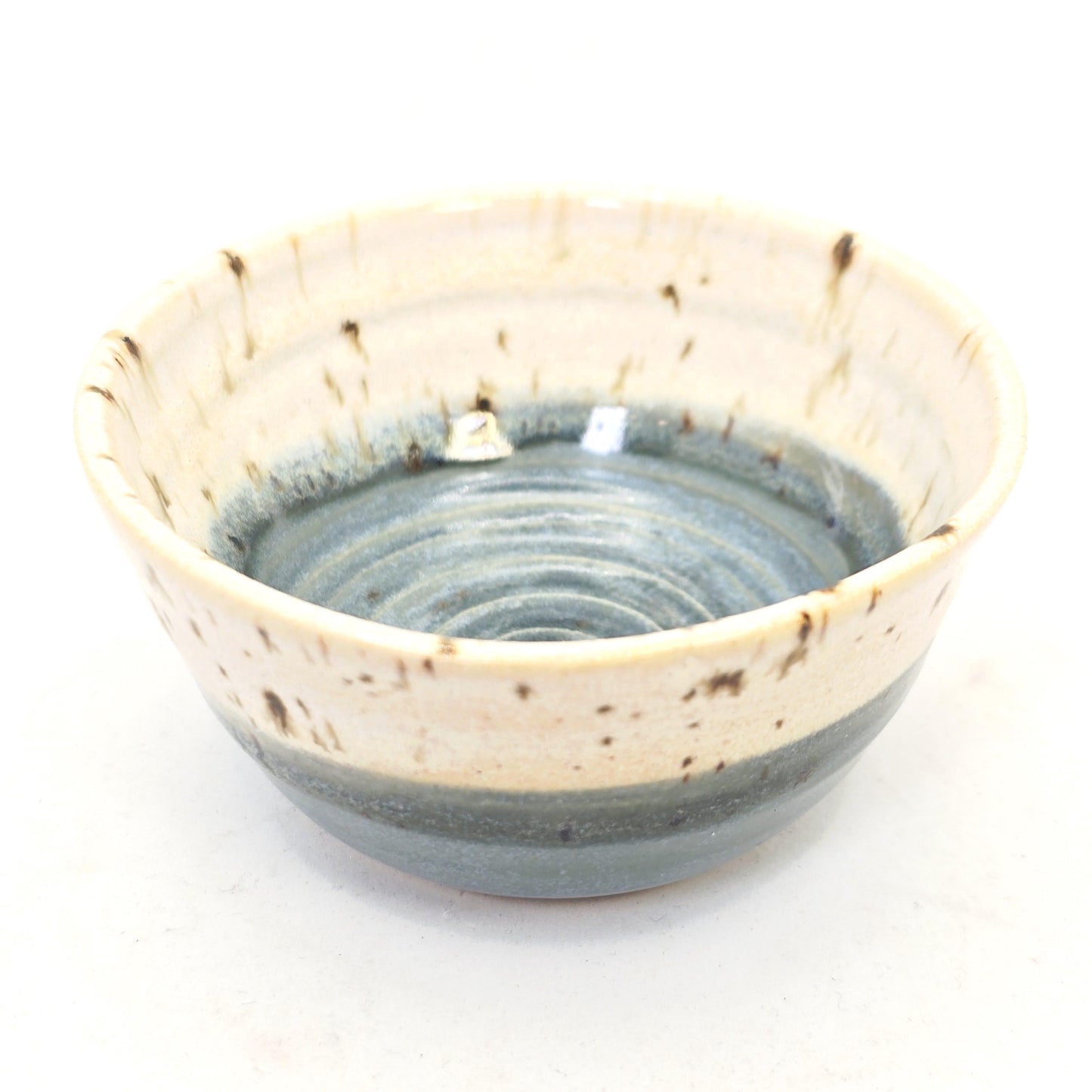 Handmade Ceramic Blue & White Small Condiment Bowl, Jam Dish. White Stoneware Pottery.