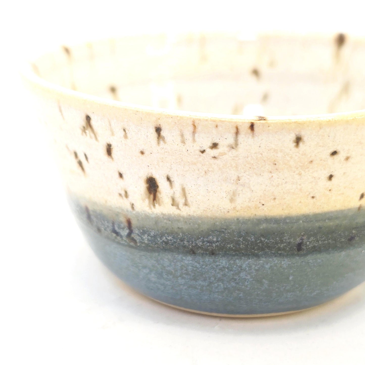 Handmade Ceramic Blue & White Small Condiment Bowl, Jam Dish. White Stoneware Pottery.