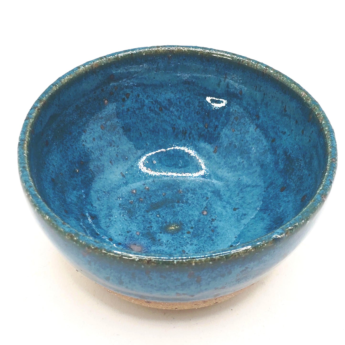 Handmade Ceramic Blue Condiment Bowl / Trinket Dish. Turquoise Glaze. Toasty Stoneware Pottery