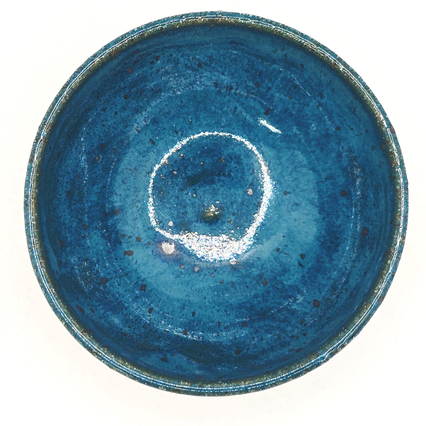 Handmade Ceramic Blue Condiment Bowl / Trinket Dish. Turquoise Glaze. Toasty Stoneware Pottery