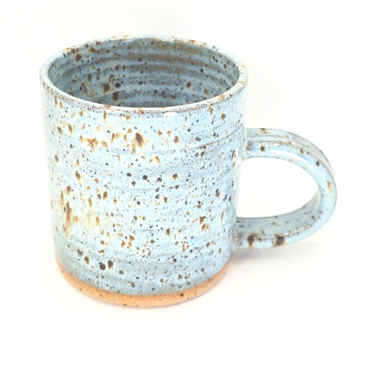 Handmade Ceramic 6oz Flat White / Cortado Coffee Mug. Blue Speckled Glaze - Toasty Stoneware Pottery