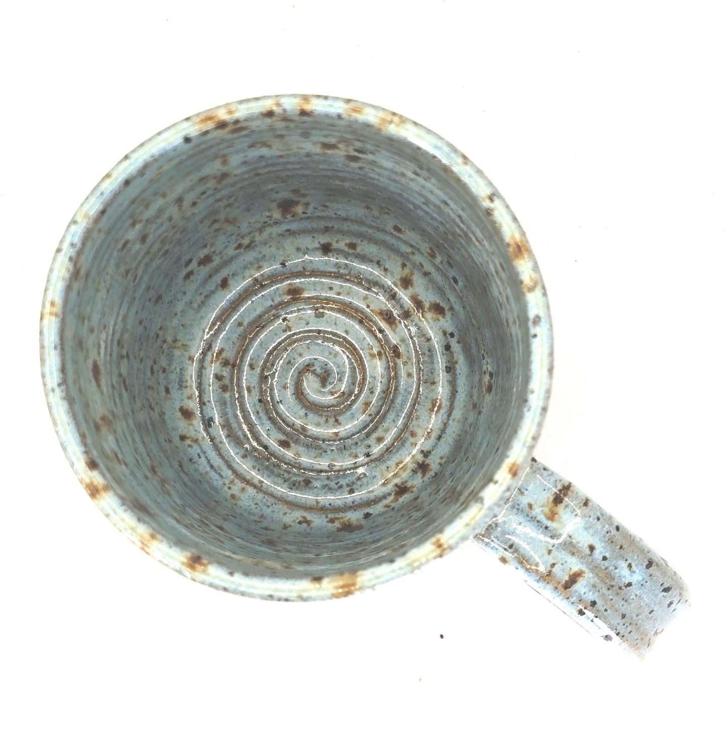 Handmade Ceramic 6oz Flat White / Cortado Coffee Mug. Blue Speckled Glaze - Toasty Stoneware Pottery