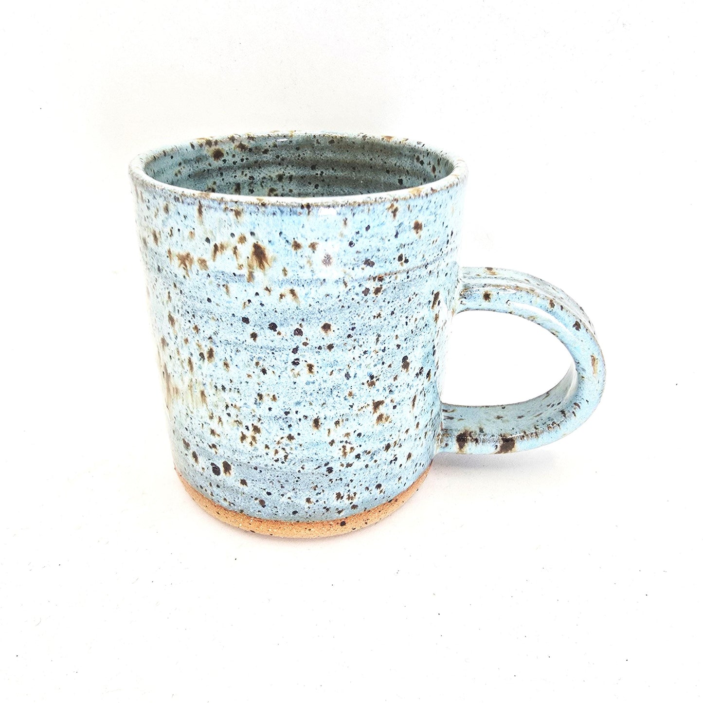 Handmade Ceramic 6oz Flat White / Cortado Coffee Mug. Blue Speckled Glaze - Toasty Stoneware Pottery