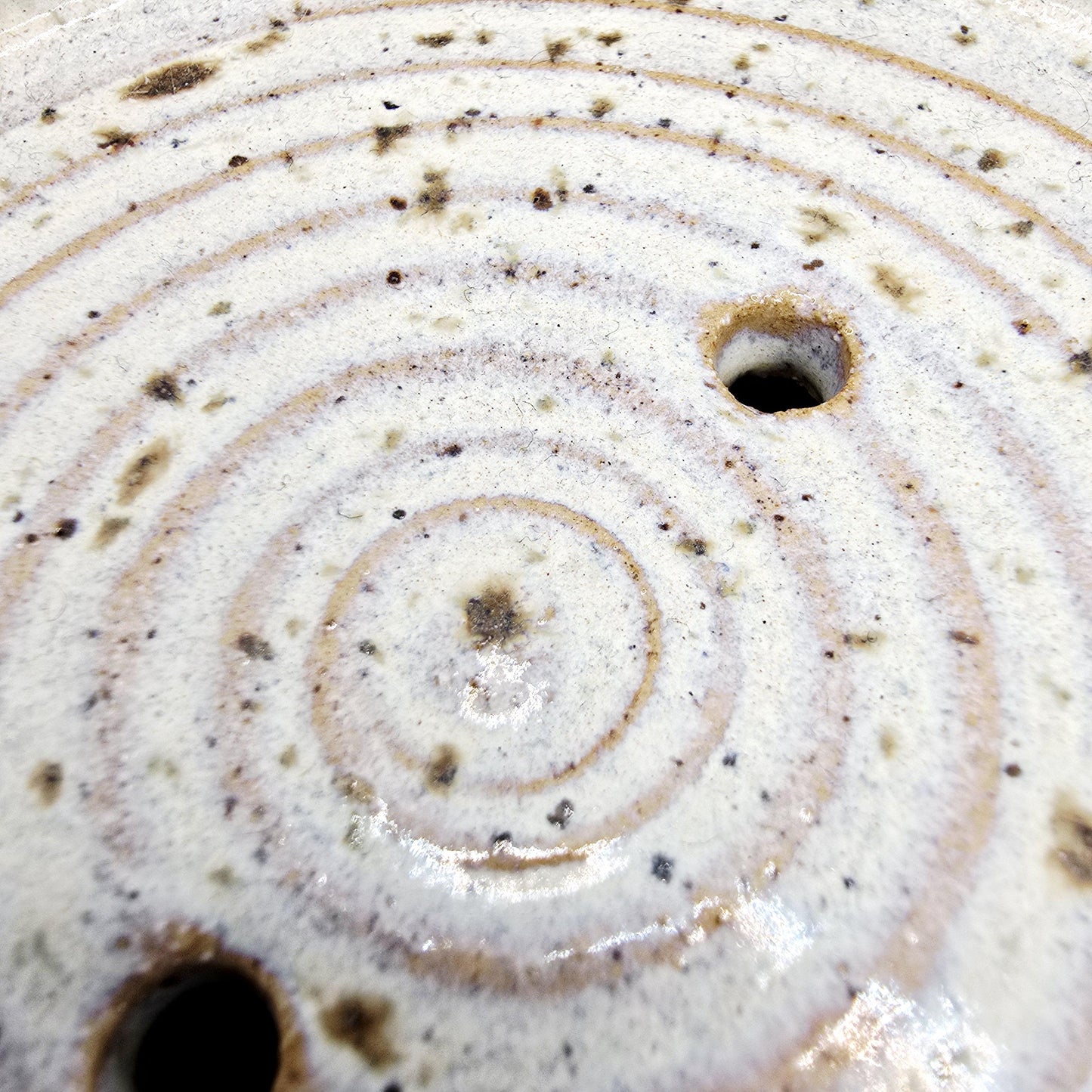 Handmade Ceramic Soap Dish - Speckled Cream Glaze, Toasty Stoneware Pottery