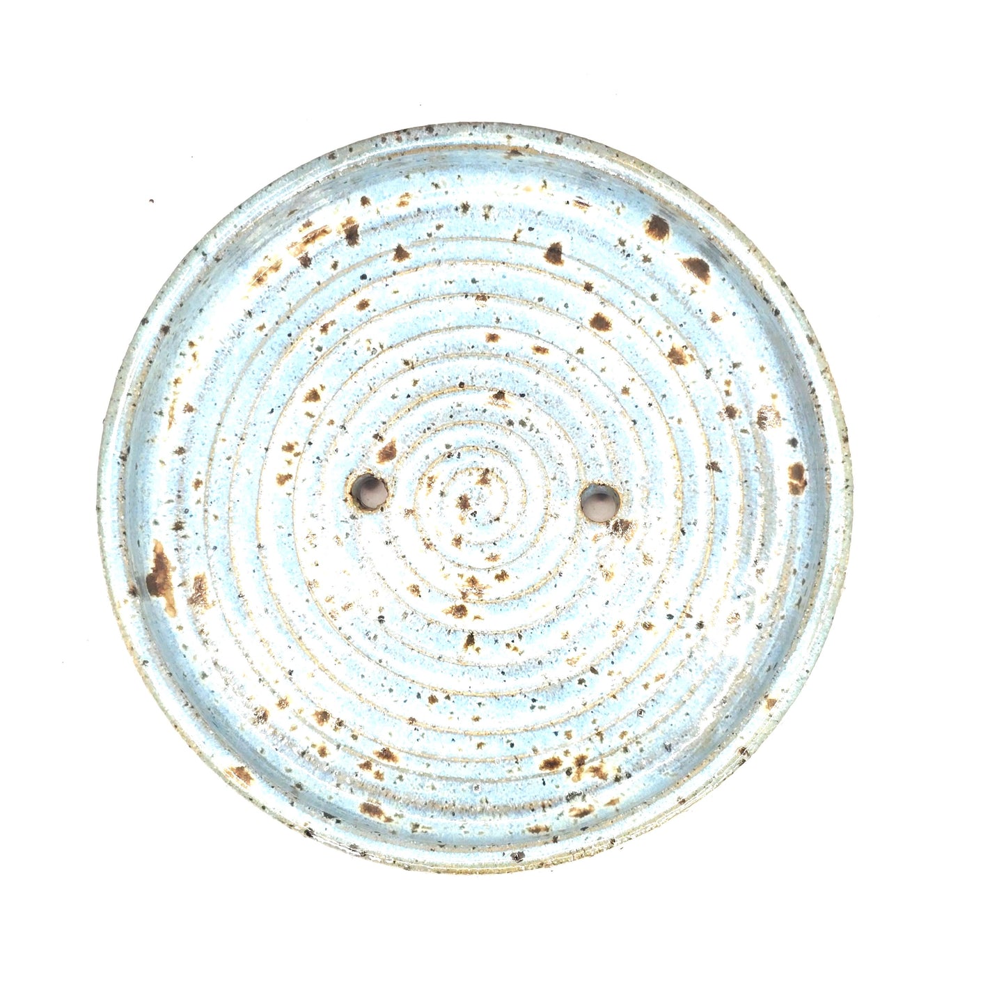 Handmade Ceramic Soap Dish - Speckled Blue Glaze, Toasty Stoneware Pottery