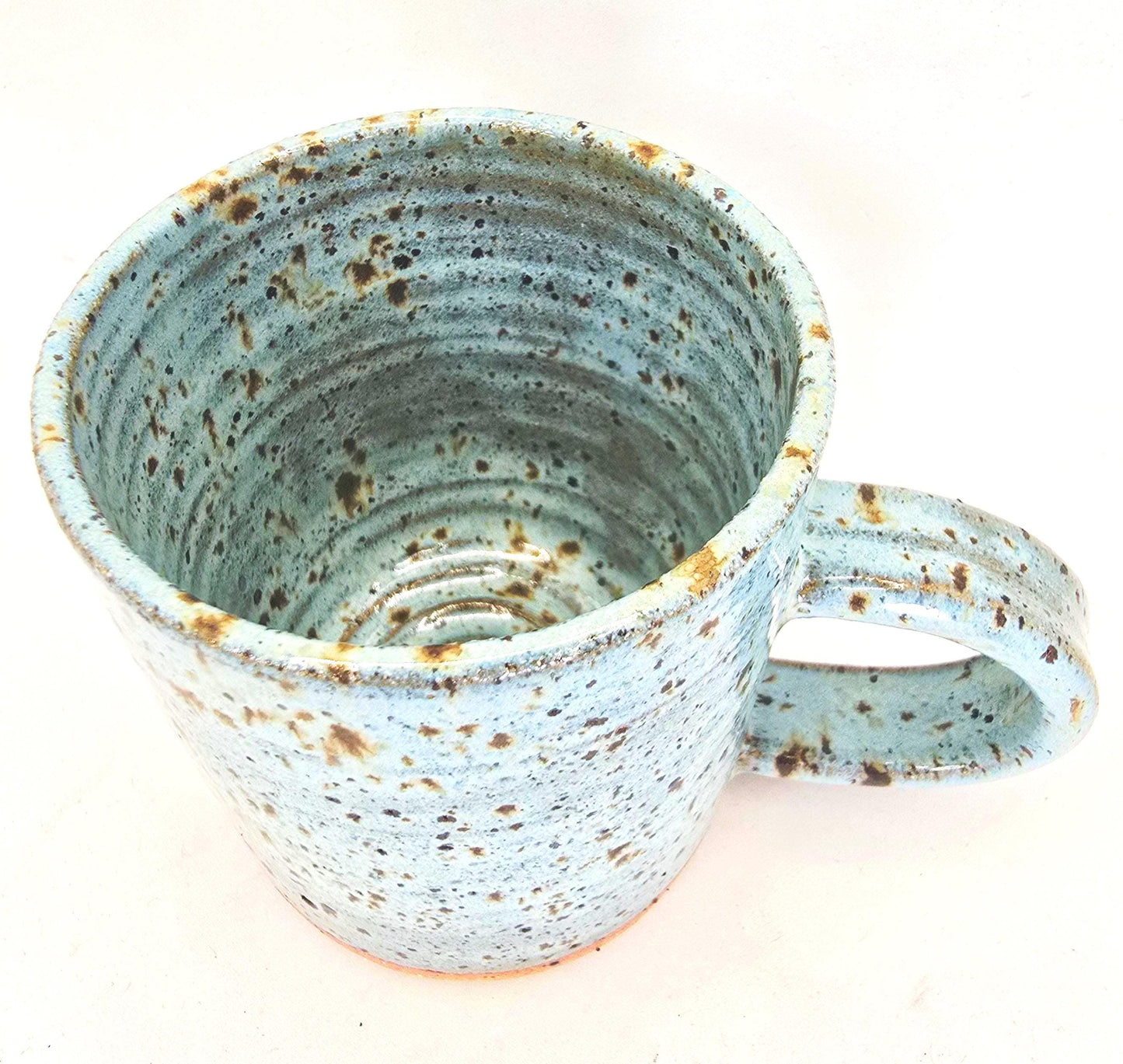 Handmade Ceramic 6oz Flat White / Cortado Coffee Mug. Blue Speckled Glaze - Toasty Stoneware Pottery