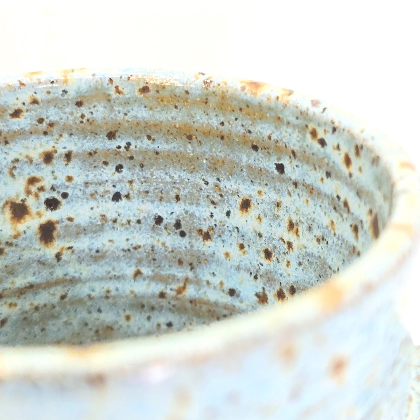 Handmade Ceramic 6oz Flat White / Cortado Coffee Mug. Blue Speckled Glaze - Toasty Stoneware Pottery