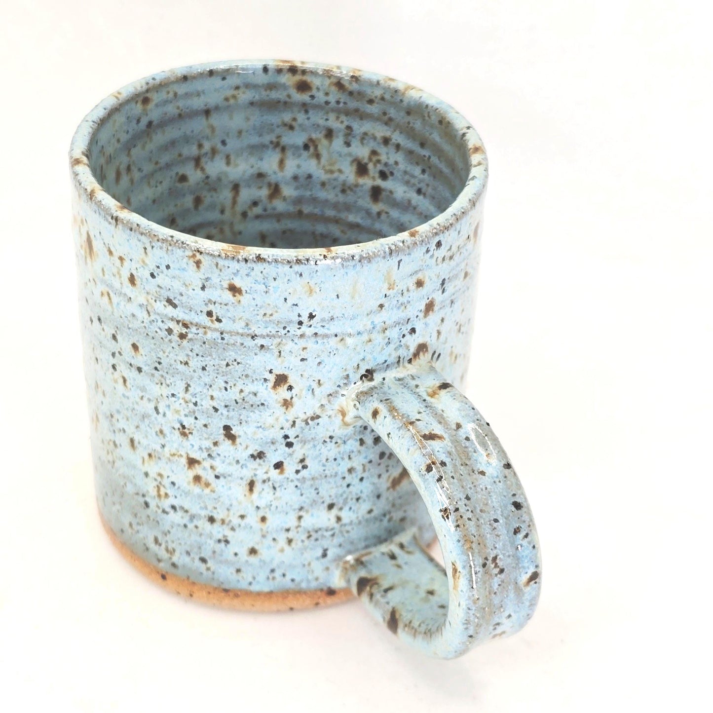 Handmade Ceramic 6oz Flat White / Cortado Coffee Mug. Blue Speckled Glaze - Toasty Stoneware Pottery