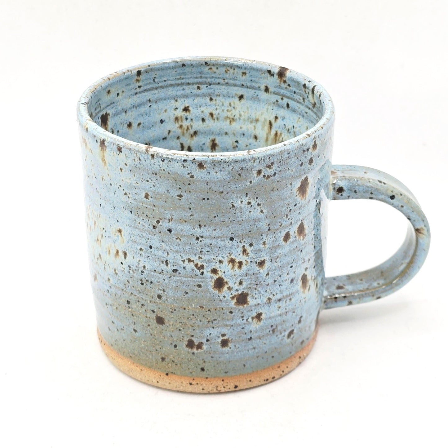 Handmade Stoneware 8oz Tea / Coffee Mug. Blue Speckled Glazed. Toasty Stoneware Pottery.