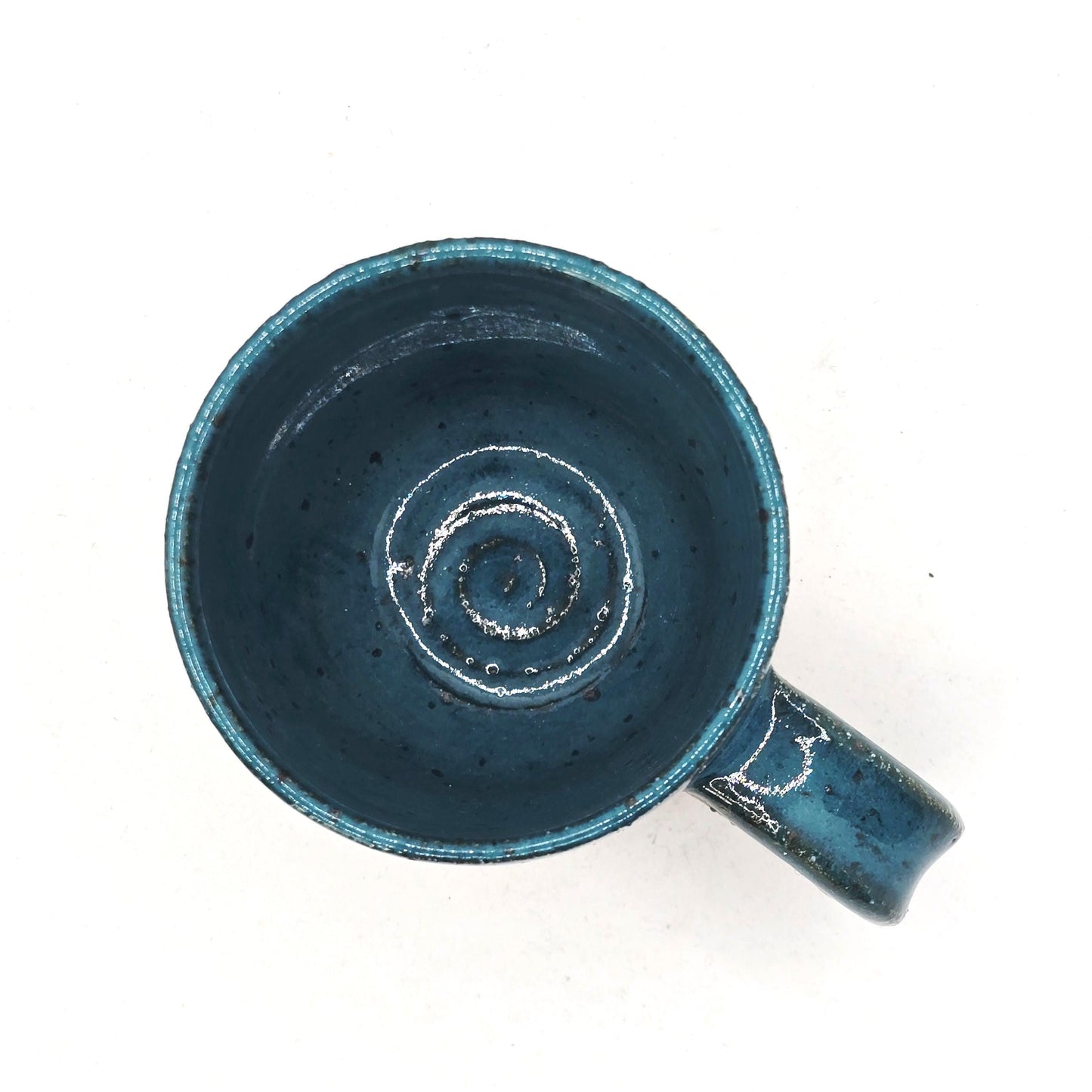 Handmade Ceramic 4oz Tall Double Espresso Mug.  Deep Turquoise Glaze. Toasty Stoneware Pottery