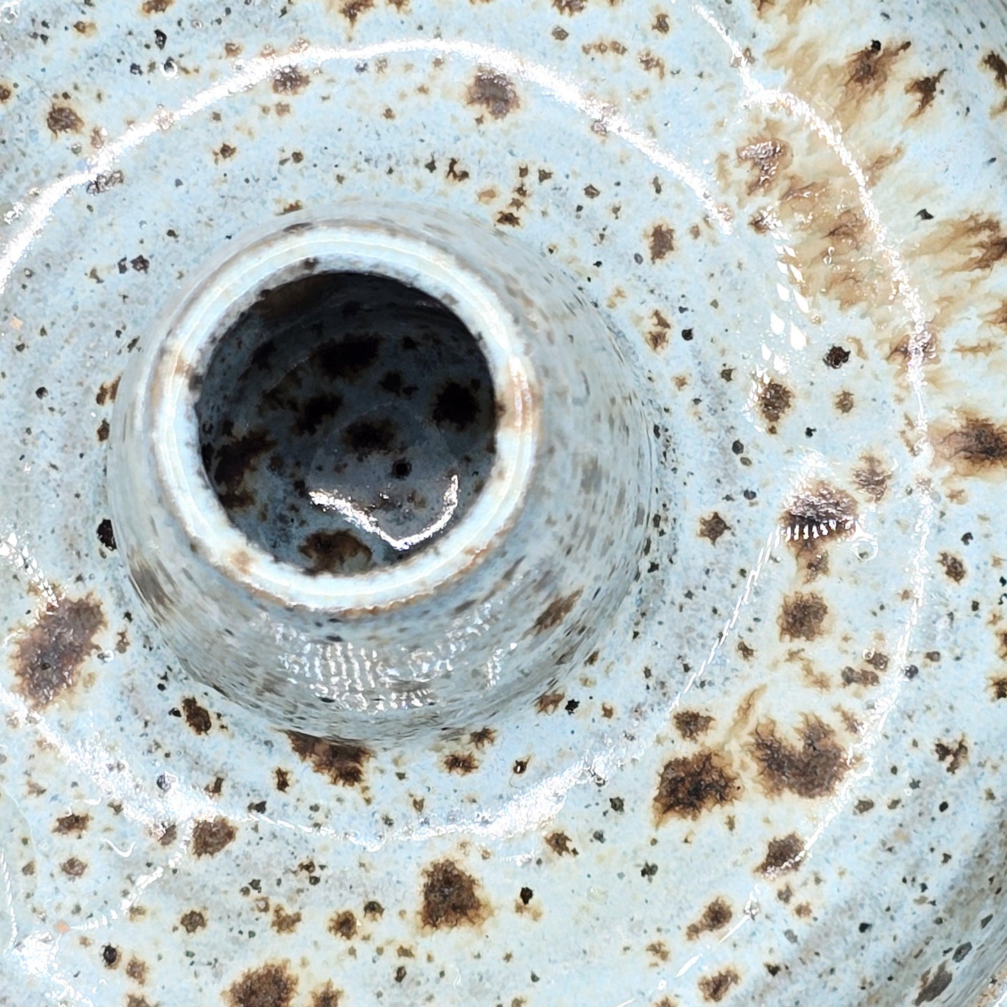 Handmade Ceramic Single Serving Olive Dish / Bowl -  Speckled Blue Glaze, Toasty Stoneware Pottery
