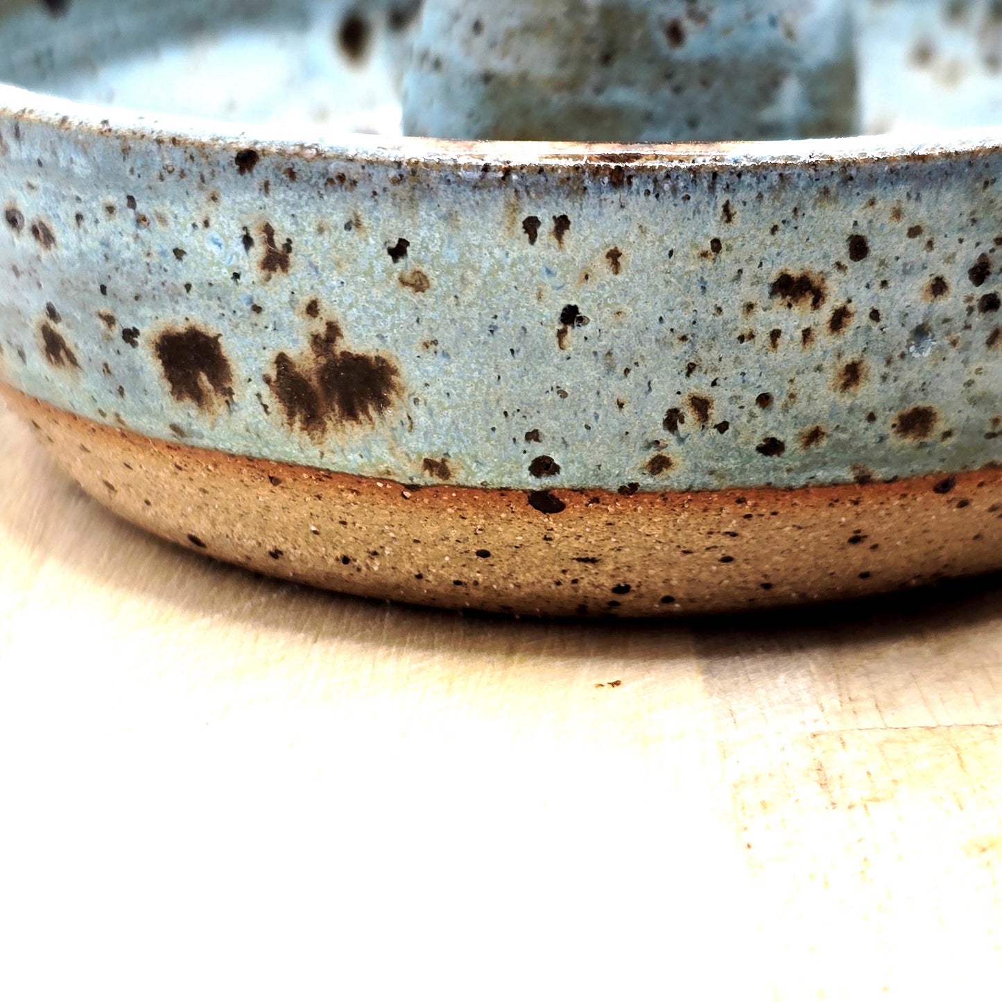Handmade Ceramic Single Serving Olive Dish / Bowl -  Speckled Blue Glaze, Toasty Stoneware Pottery