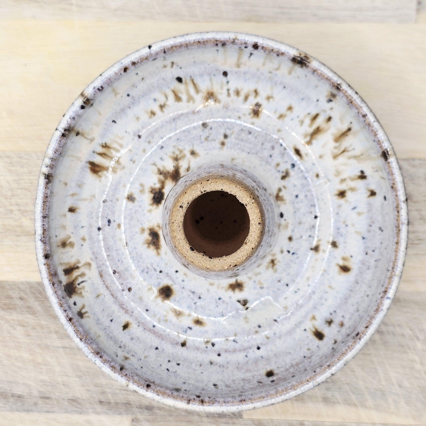 Handmade Stoneware Single Serving Olive Dish / Bowl - Speckled Cream Glaze. Toasty Stoneware Pottery