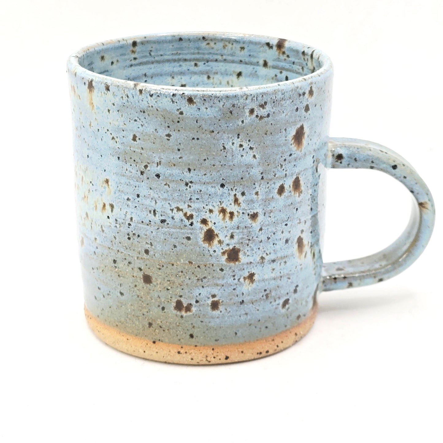 Handmade Stoneware 8oz Tea / Coffee Mug. Blue Speckled Glazed. Toasty Stoneware Pottery.