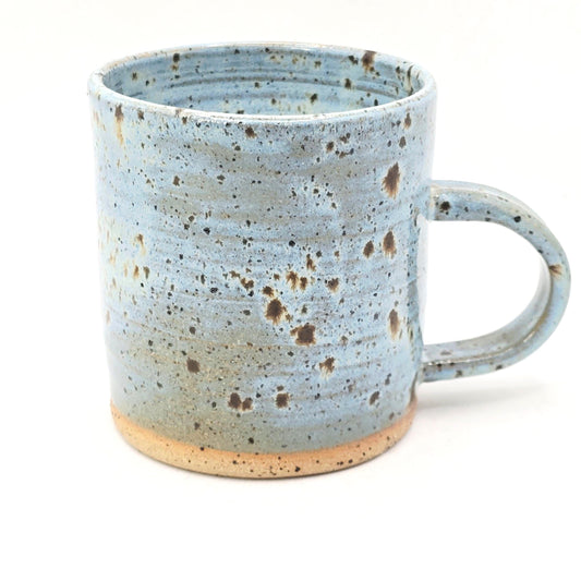 Handmade Stoneware 8oz Tea / Coffee Mug. Blue Speckled Glazed. Toasty Stoneware Pottery.