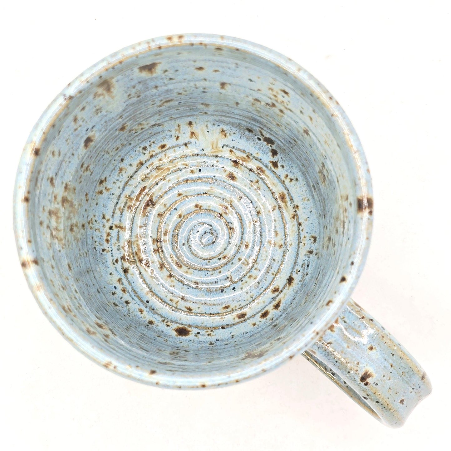 Handmade Stoneware 8oz Tea / Coffee Mug. Blue Speckled Glazed. Toasty Stoneware Pottery.