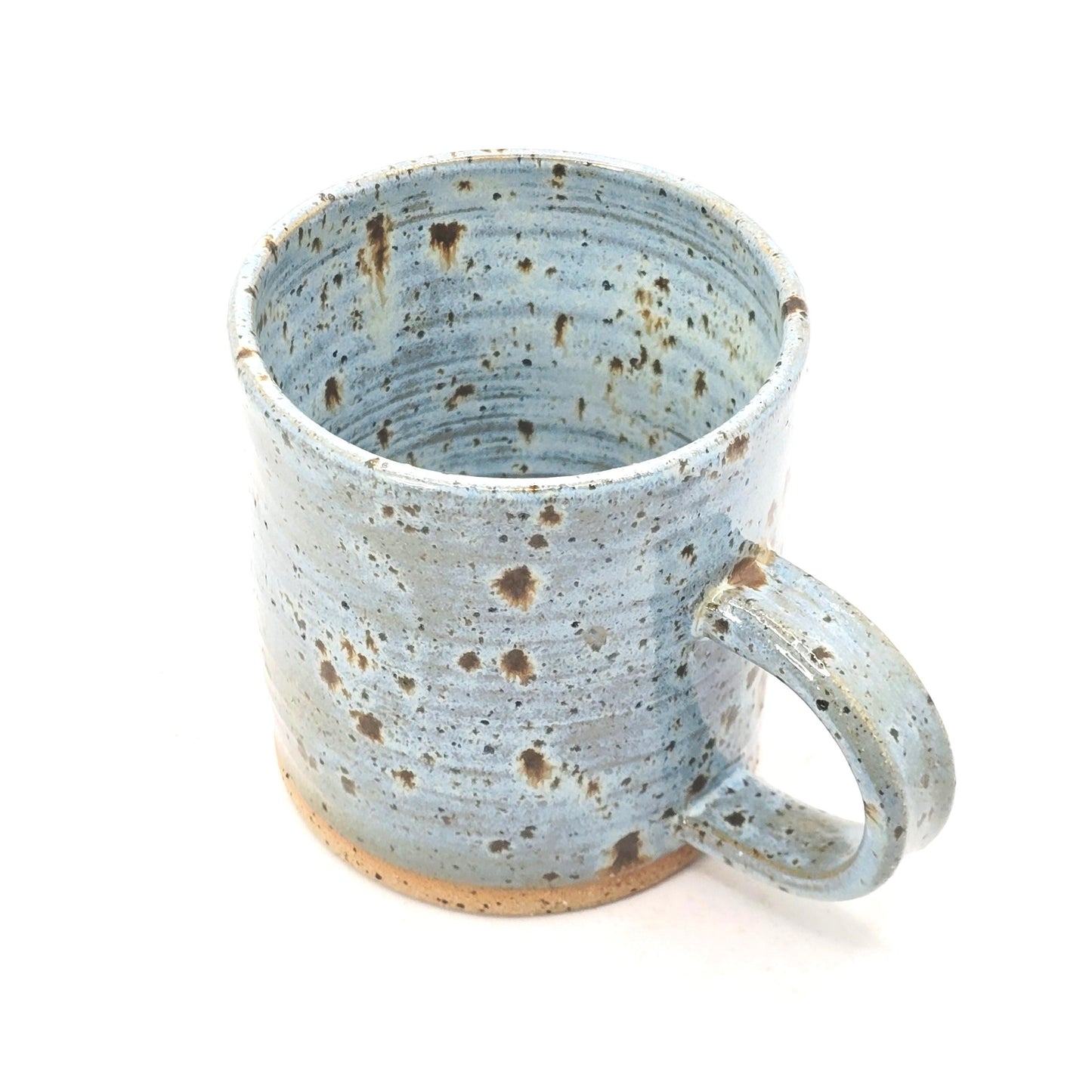 Handmade Stoneware 8oz Tea / Coffee Mug. Blue Speckled Glazed. Toasty Stoneware Pottery.