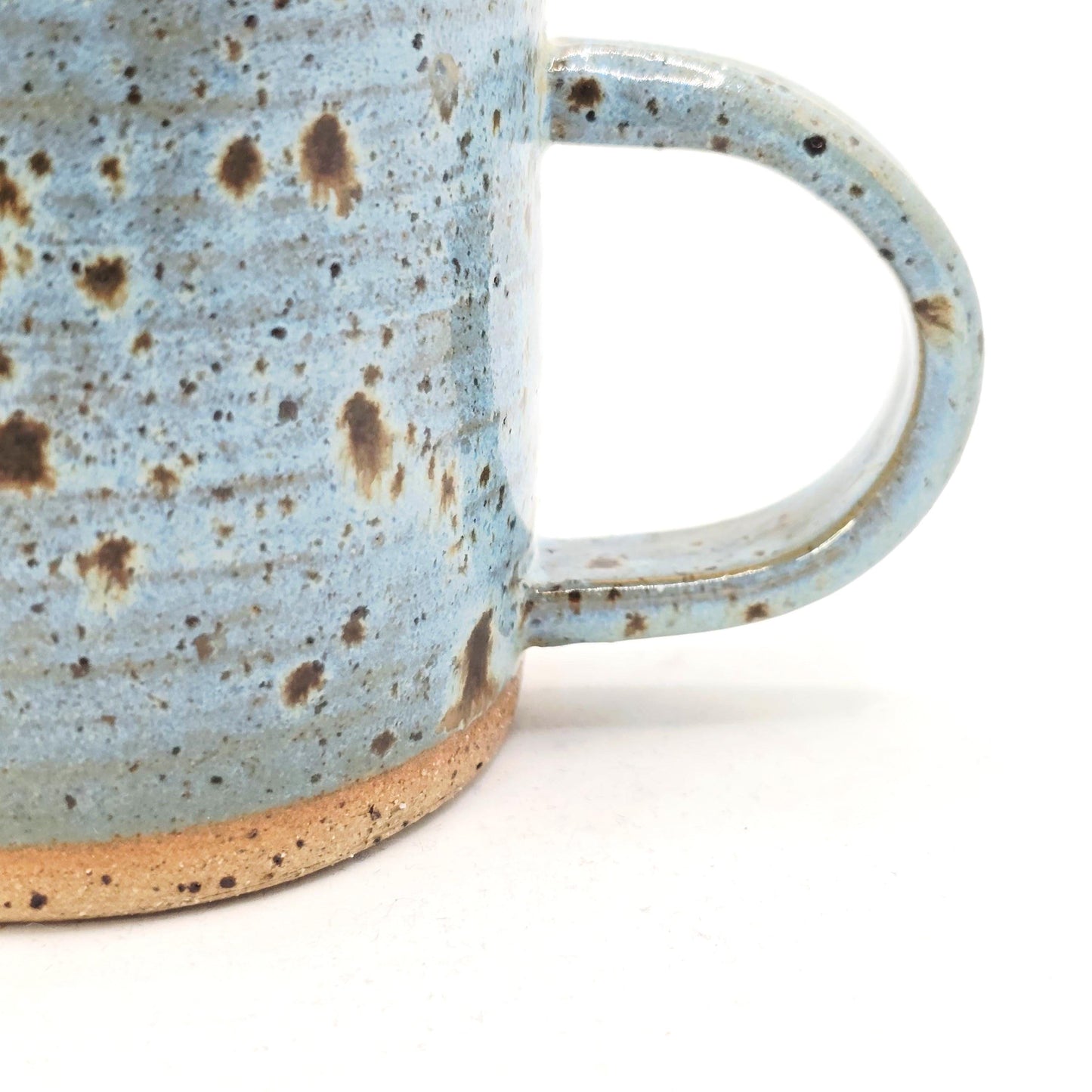 Handmade Stoneware 8oz Tea / Coffee Mug. Blue Speckled Glazed. Toasty Stoneware Pottery.