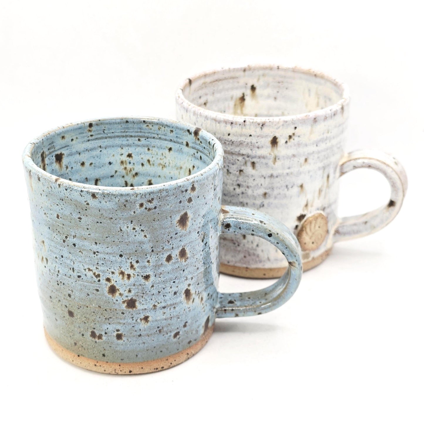 Handmade Stoneware 8oz Tea / Coffee Mug. Blue Speckled Glazed. Toasty Stoneware Pottery.